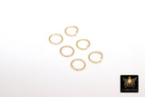 14 K Gold Filled Twist Jump Rings, 10 mm 925 Sterling Silver Open Sparkle #2755, Strong Snap Close 18 Gauge Textured Ring