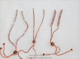 Half Finished Adjustable Bracelets, Rose Gold Unfinished Chain Bracelets, CZ Bracelets with Slide Stopper Bead