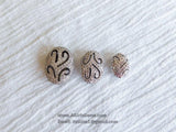 Rose Gold Oval Egg Beads, CZ Pave Black Flat Oval Beads, 11 x 15 Oval Bead
