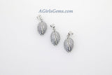 CZ Micro Pave Cowrie Shell Pendant, 2 Pcs Cubic Zirconia Seashell, Conch Shells Charm