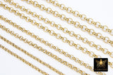 Gold Stainless Steel ROLO Chain, 3, 4
