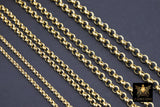 Gold Stainless Steel ROLO Chain, 3, 4