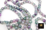 Electroplated Purple Green Fire Agate Beads, Faceted Lavender White Fuchsia Lime Beads BS #226, sizes in 8 mm 14 inch FULL Strands