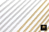 Gold Cuban Curb Chain, Silver 304 Stainless Steel 5 mm Charm Link Chains CH #235, Unfinished Oval Curb Chains