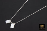 925 Sterling Silver Scapula Jesus Necklace, 14 K Gold Filled Madonna Mary and Child Pearl Rectangle Charms