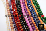 8 mm Round Jade Beads, 6 mm Gold Flecks and Smooth Beads CB #263, 31.1 Inch Strands