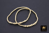 14 K Gold Filled Textured Corrugated Beaded Stretchy Bracelet Stacks