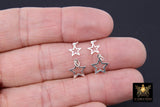 925 Sterling Silver Small or Large Star Charms, Silver Starburst Soldered Stars