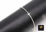 925 Sterling Silver Cross Chain Bracelet, Two Crosses On Rolo Chain Links #615, Cross Charm Bracelet, Everyday Mom Gifts Bracelet