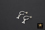 14 K Gold Filled Letter Earrings, 925 Sterling Silver Initial Hoops # 595, 12 mm Personalized Alphabet Earrings