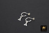 14 K Gold Filled Letter Earrings, 925 Sterling Silver Initial Hoops #595, Personalized Alphabet Earrings