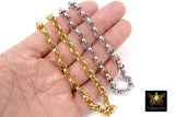 Gold Stainless Steel ROLO Chain, 7 mm Silver Chains CH #258, Large Wide Unfinished Round Rolo