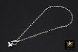 925 Sterling Silver Toggle Bumble Bee Queen Necklace, Paperclip Choker