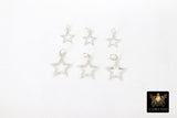 925 Sterling Silver Star Charms, 11 mm 925 Sterling Silver Charms # 566, 8 mm Starburst Soldered Jewelry Jump Rings