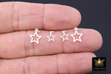 925 Sterling Silver Star Charms, 11 mm 925 Sterling Silver Charms # 566, 8 mm Starburst Soldered Jewelry Jump Rings