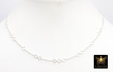 14 K Gold Filled Clover Chain Necklace, 925 Sterling Silver Long Short Quatrefoil Link Necklace, Stamped 14/20 or 925