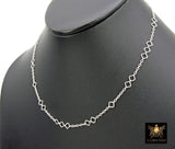 925 Sterling Silver Clover Chain Necklace, 14 K Gold Filled Quatrefoil Choker, Waterproof Resistant