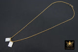 925 Sterling Silver Madonna and Child Scapular Necklace, 14 K Gold Filled Mother of Pearl Jesus Figaro Chain #615, Virgin Mary Medal