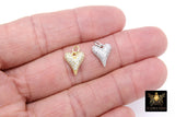 Gold and Silver Plated Small Cubic Zirconia Heart Shaped Charms, Tiny CZ Heart Charms