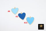 Gold Enamel Heart Charms, Pink Black Red and Baby Blue Hearts # 2431, Large Hole White Heart Jewelry Charms