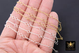 14 K Gold Filled Clover Chain, 5.1 mm Quatrefoil 925 Sterling Silver Links CH# 874, Unfinished Dainty Chain CH# 909