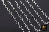 14 K Gold Filled Clover Chain, 4.5 mm Quatrefoil 925 Sterling Silver Links CH# 768, Unfinished Dainty Chain CH# 841