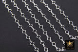 14 K Gold Filled Clover Chain, 4.5 mm Quatrefoil 925 Sterling Silver Links CH# 768, Unfinished Dainty Chain CH# 841