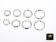 925 Sterling Silver Round Push Clasp, 10 mm 12 mm Small Round Shape # 2842, 14 mm 16 mm Large Clip Connectors