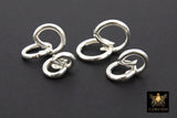 925 Sterling Silver Round Push Clasp, 10 mm 12 mm Small Round Shape # 2842, 14 mm 16 mm Large Clip Connectors