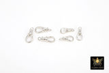925 Sterling Silver Swivel Clasps, 13 mm or 16 mm Small Gold Over Silver Albert Push Clip Clip # 2829, Fob Charm Clips