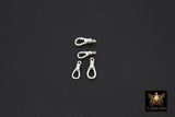 925 Sterling Silver Swivel Clasps, 13 mm or 16 mm Small Gold Over Silver Albert Push Clip Clip # 2829, Fob Charm Clips