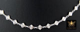 925 Sterling Silver Diamond Shape Chains, 4.1 mm Starburst Sequin CH# 967, Unfinished 6.1 mm Chains