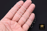925 Sterling Silver Nugget Bar Chain, Silver Long and Short 2.5 mm Sequin CH #988, 5.5 mm Hammer Starburst