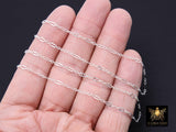 925 Sterling Silver Nugget Bar Chain, Silver Long and Short 2.5 mm Sequin CH #988, 5.5 mm Hammer Starburst