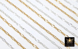 14 K Gold Filled Sequin Bar Chains, 925 Sterling Silver 2.3 mm Bar CH #875, 5.4 mm Unfinished Chain