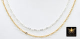 14 K Gold Filled Sequin Bar Chains, 925 Sterling Silver 2.3 mm Bar CH# 875, 5.4 mm Unfinished Chain