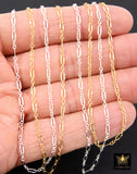 14 K Gold Filled Sequin Bar Chains, 925 Sterling Silver 2.3 mm Bar CH# 875, 5.4 mm Unfinished Chain