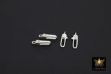 Gold Long Lobster Clasps, Long Oval Lobster Claws # 3616, Gold Over 925 Sterling Silver Rectangle Clasp