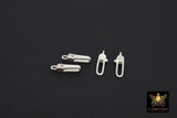925 Sterling Silver Lobster Clasps, Long Oval Lobster Claws #716, Rectangle Clasp