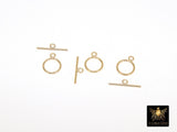 14 K Gold Filled Toggle Clasp, Round Clasps with Toggle Bar Connectors # 588, 10 x 13 mm O Ring