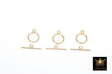 14 K Gold Filled Toggle Clasp, Round Clasps with Toggle Bar Connectors # 588, 10 x 13 mm O Ring