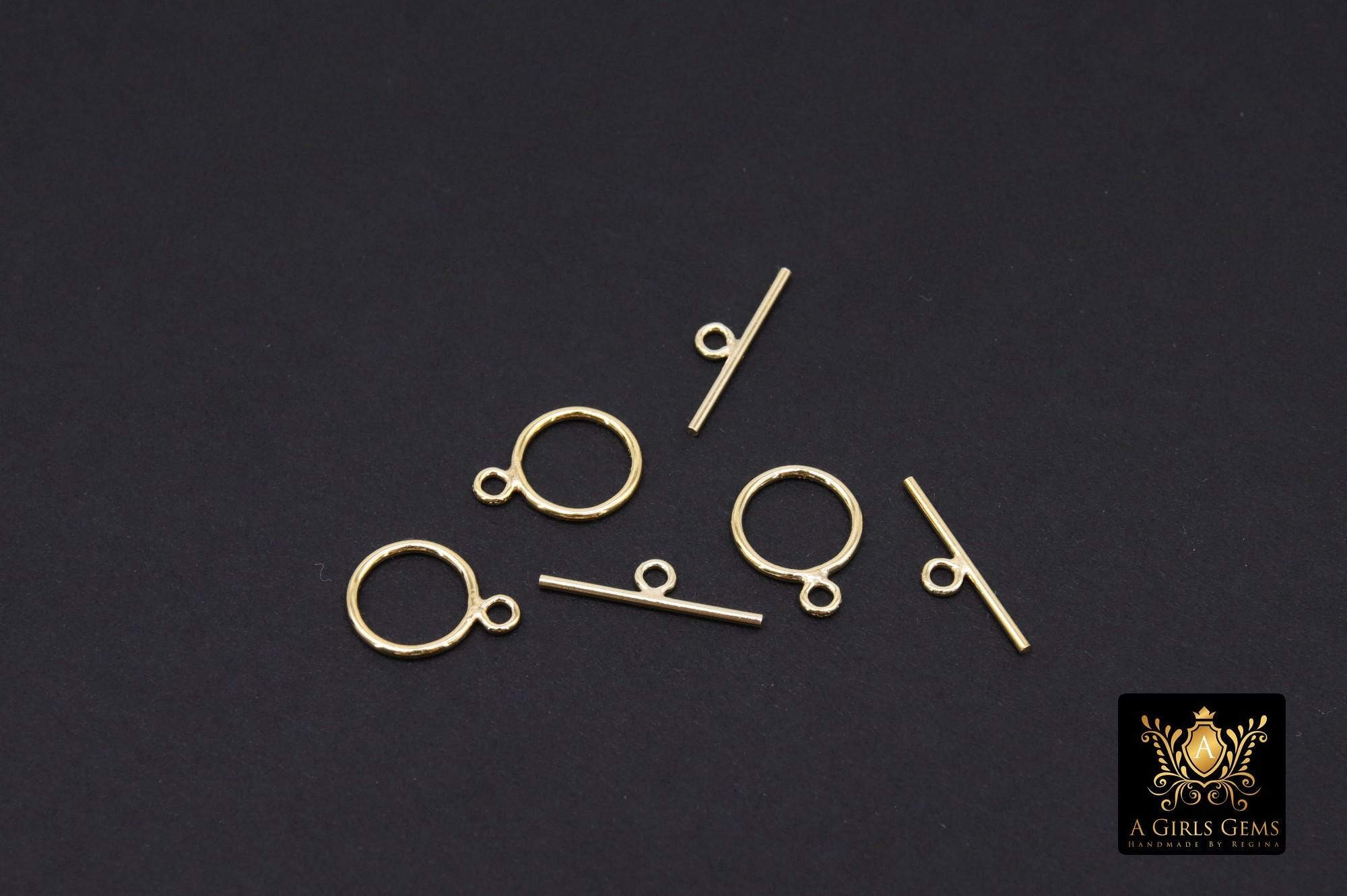 14 K Gold Filled Toggle Clasp, Round Clasps with Toggle Bar Connectors # 588, 10 x 13 mm O Ring