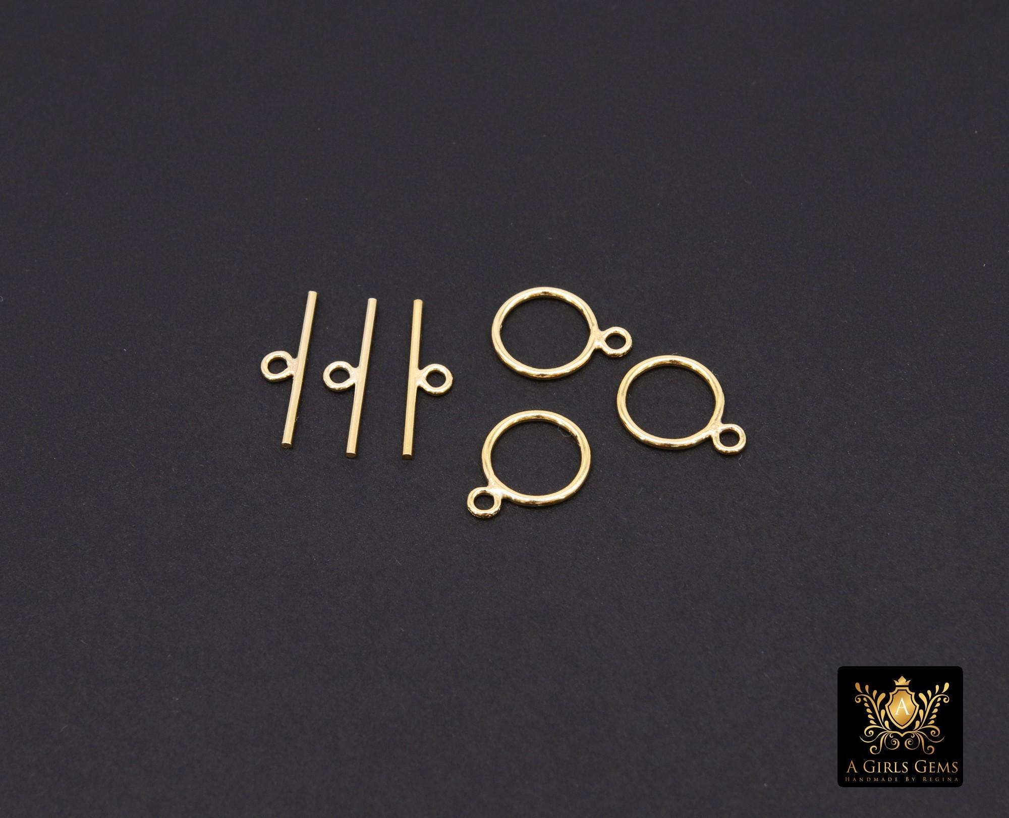 14 K Gold Filled Toggle Clasp, Round Clasps with Toggle Bar Connectors # 588, 10 x 13 mm O Ring