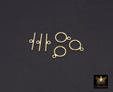 14 K Gold Filled Toggle Clasp, Round Clasps with Toggle Bar Connectors # 588, 10 x 13 mm O Ring