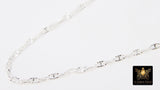 925 Sterling Silver Mariner Chain Bar Necklace, 14 K Gold Filled Hammered Anchor Bar Chain Choker #2687, Textured Nugget Mariner Necklace