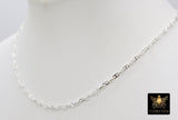 14 K Gold Filled or 925 Sterling Silver Mariner Nugget Hammered Chain Link Necklace, Paperclip Bar Chain Choker