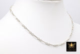 925 Sterling Silver Chain Link Necklace, Chunky Silver Rectangle Rolo Chain, Long Short Paperclip Chain Link Choker