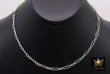 925 Sterling Silver Chain Link Necklace, Chunky Silver Rectangle Rolo Chain, Long Short Paperclip Chain Link Choker