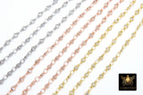 3mm Gold Mixed CZ Chain By The Yard, Silver Genuine Cubic Zirconia Chain CH# 560, By The Foot