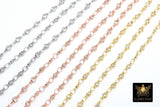 3mm Gold CZ Chain By The Yard, Silver Genuine Cubic Zirconia Chain CH #560, By The Foot